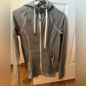 Kyodan Black and White Striped Hoodie